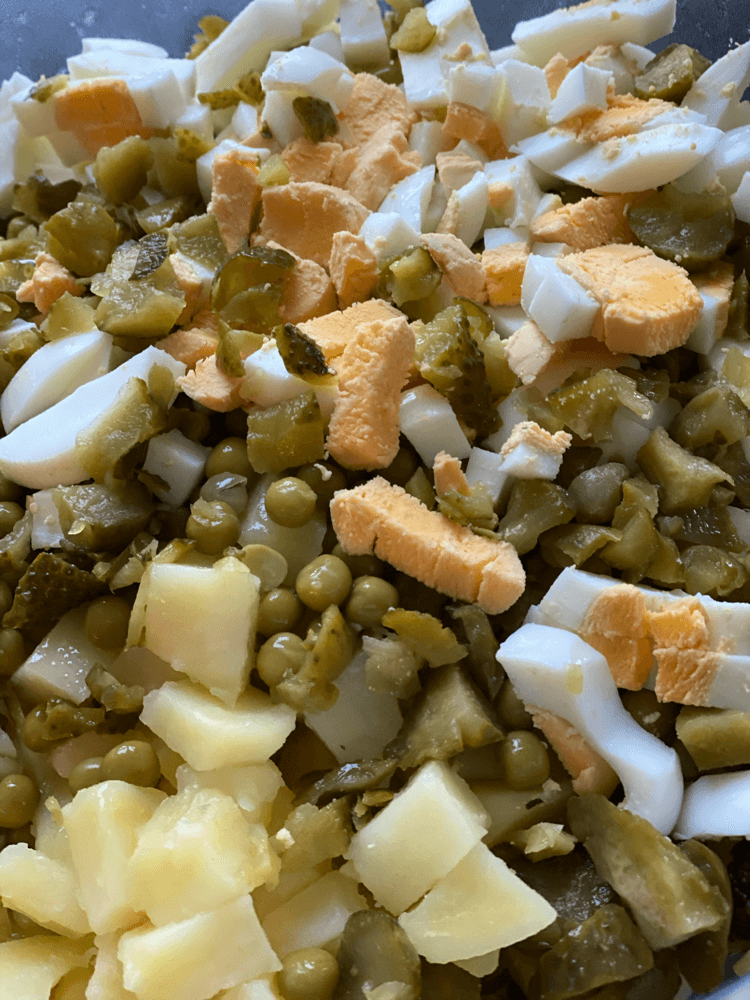 Thermomix Kartoffelsalat mit Erbsen Zutaten