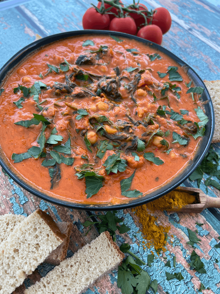 Kichererbsen - Curry mit Spinat